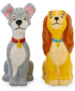 Disney Lady and The Tramp Ceramic Salt and Pepper Shaker Set