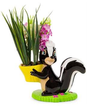 Disney Bambi Flower Skunk 6-Inch Ceramic Planter With Artificial Succulent