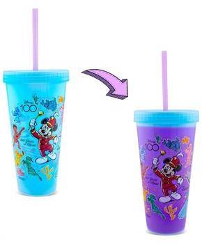Disney 100 Mickey Mouse Color-Change Tumbler With Lid and Straw | Holds 20 Ounce