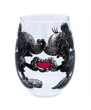 Disney Mickey and Minnie Mouse Teardrop Stemless Wine Glass | Holds 20 Ounces