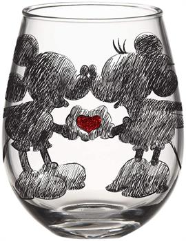 Disney Mickey and Minnie Sketchbook Stemless Wine Glass | Holds 20 Ounces