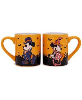 Disney Halloween Mickey and Minnie Mouse 14-Ounce Ceramic Mugs | Set of 2