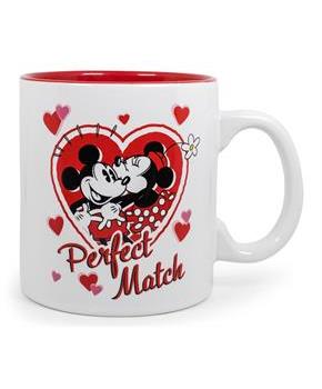 Mickey and Minnie Mouse "Perfect Match" Ceramic Coffee Mug | Holds 20 Ounces