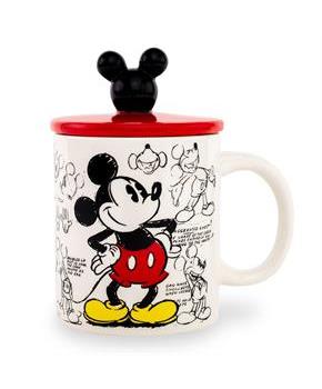 Disney Mickey Mouse Sketchbook Ceramic Mug With Lid | Holds 18 Ounces