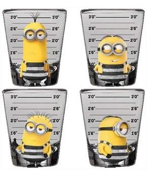 Despicable Me Minions Mugshot 1.5oz Mini Glass Set of 4