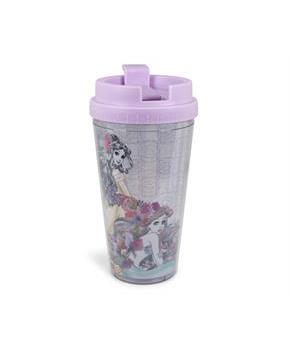 Disney Princesses Double-Walled Plastic Tumbler With Lid | Holds 16 Ounces