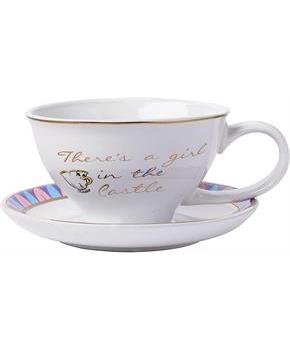 Disney Beauty and the Beast 12oz Ceramic Tea Cup and Saucer Set