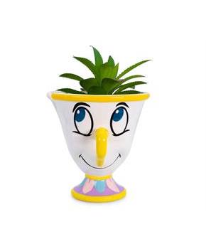 Disney Beauty and the Beast Chip 3-Inch Mini Planter with Artificial Succulent