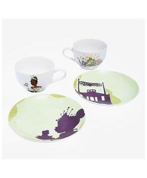Disney Princess and the Frog 4-Piece Tea Cup and Saucer Set