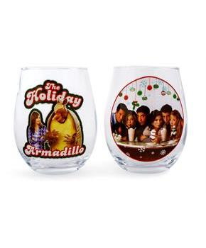 Friends Holiday Stemless Wine Glass Collectible 2-Pack | Each Holds 20 Ounces