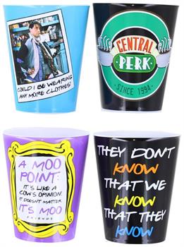 Friends Quotes 1.5-Ounce Plastic Mini Shot Glasses | Set of 4