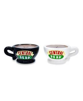 Friends Black and White Central Perk Ceramic Salt and Pepper Shakers