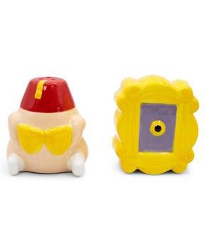 Friends TV Series Frame and Turkey Ceramic Salt and Pepper Shakers | Set of 2
