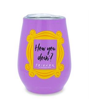 Friends How You Doin 10oz Double Wall Stainless Steel Stemless Tumbler w/ Lid