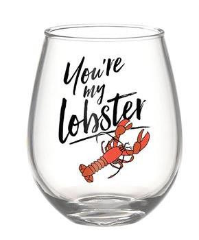 Friends You're My Lobster 20 Ounce Stemless Glass