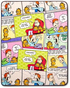 Garfield and Jon Comic Strip Panels Sherpa Throw Blanket | 50 x 60 Inches