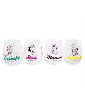 The Golden Girls Stemless Wine Glass Collectible Set of 4 | Each Holds 20 Ounces