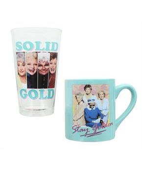 The Golden Girls Pint Glass and 14 Ounce Ceramic Mug Set