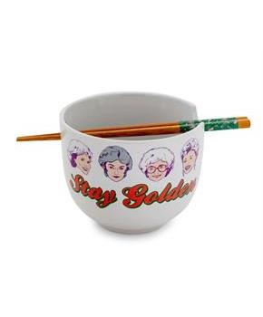 The Golden Girls "Stay Golden" 20-Ounce Ceramic Ramen Bowl and Chopstick Set