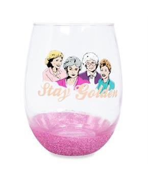 The Golden Girls "Stay Golden" Teardrop Stemless Wine Glass | Holds 20 Ounces