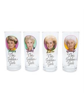 The Golden Girls Frames Logo 10-Ounce Tumbler Glasses | Set of 4
