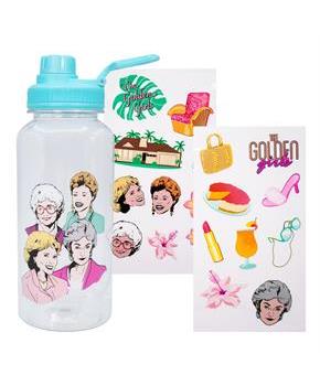 The Golden Girls 32-Ounce Twist Spout Water Bottle And Sticker Set