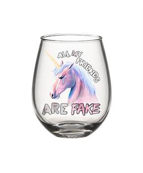 All My Friends Are Fake 20oz Stemless Glass