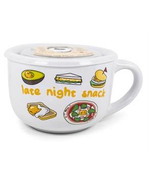 Gudetama Late Night Snack 24 Ounce Ceramic Bowl with Lid