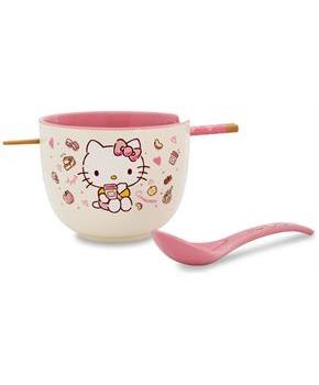 Sanrio Hello Kitty Apples and Cinnamon 20-Ounce Ramen Bowl and Chopstick Set