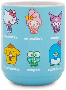 Sanrio Hello Kitty and Friends Drinking Boba Asian Ceramic Tea Cup | 9 Ounces