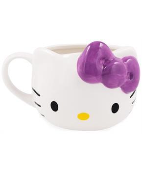 Sanrio Hello Kitty Purple Bow Sculpted Ceramic Mug | Holds 20 Ounces