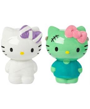 Sanrio Hello Kitty Mummy and Frankenstein Ceramic Salt and Pepper Shaker Set