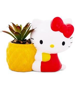 Sanrio Hello Kitty Pineapple Ceramic Mini Planter With Artificial Succulent