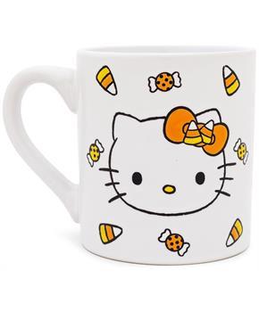 Sanrio Hello Kitty Candy Corn Wax Resist Ceramic Pottery Mug | Holds 14 Ounces