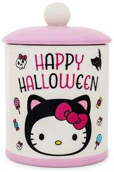Sanrio Hello Kitty Black Cat "Happy Halloween" Ceramic Snack Jar | 8 Inches Tall