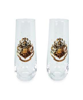 Harry Potter Hogwarts 9-Ounce Stemless Fluted Glassware | Set of 2
