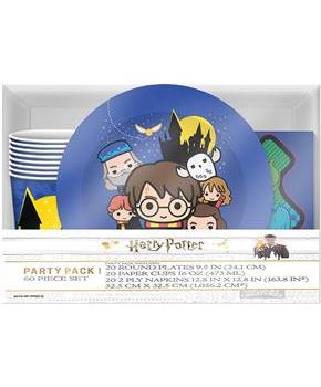 Harry Potter & Friends Chibi Styling 60 Piece Party Tableware Set | Cups | Plates | Napkins