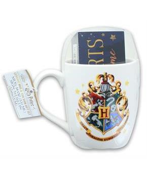 Harry Potter Hogwarts 18oz Ceramic Mug & 5 x 2.5 Inch Wall Sign Gift Set