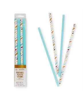 Harry Potter Icons Reusable Plastic Straws | Set of 4