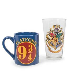 Harry Potter Hogwarts Pint Glass And Platform 9 3/4 Mug Set