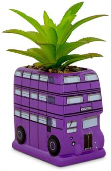 Harry Potter Knight Bus 3-Inch Ceramic Mini Planter With Artificial Succulent