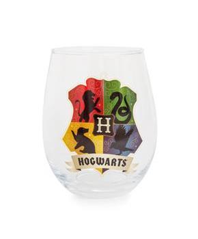 Harry Potter Hogwarts Crest Stemless Wine Glass | Holds 20 Ounces
