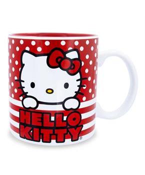 Sanrio Hello Kitty Dots And Stripes Ceramic Mug | Holds 20 Ounces