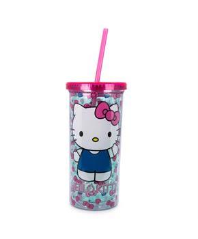 Hello Kitty Bows and Hearts Carnival Cup with Lid and Straw | Holds 20 Ounces