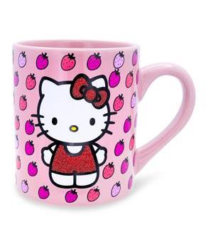Hello Kitty Glitter Strawberry 14oz Ceramic Mug