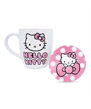 Sanrio Hello Kitty Perfect Pink 18-Ounce Ceramic Mug and Coaster Set