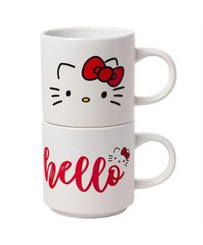 Hello Kitty Script Face 13oz Ceramic Mug Stack Set
