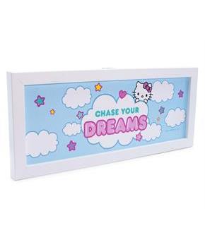 Hello Kitty "Chase Your Dreams" Hanging Sign Framed Wall Art | 12 x 5 Inches