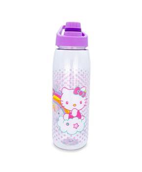 Sanrio Hello Kitty and Joey Rainbow Plastic Water Bottle With Screw-Top Lid