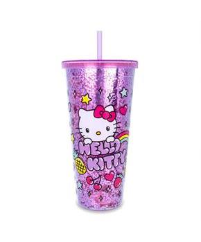 Sanrio Hello Kitty Rainbow Confetti Carnival Cup With Lid and Straw | 32 Ounces